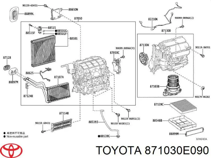 871030E090 Toyota motor eléctrico, ventilador habitáculo