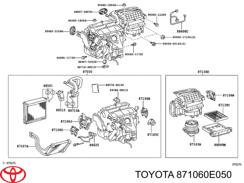 871060E050 Toyota elemento de reglaje valvula mezcladora actuador de compuerta