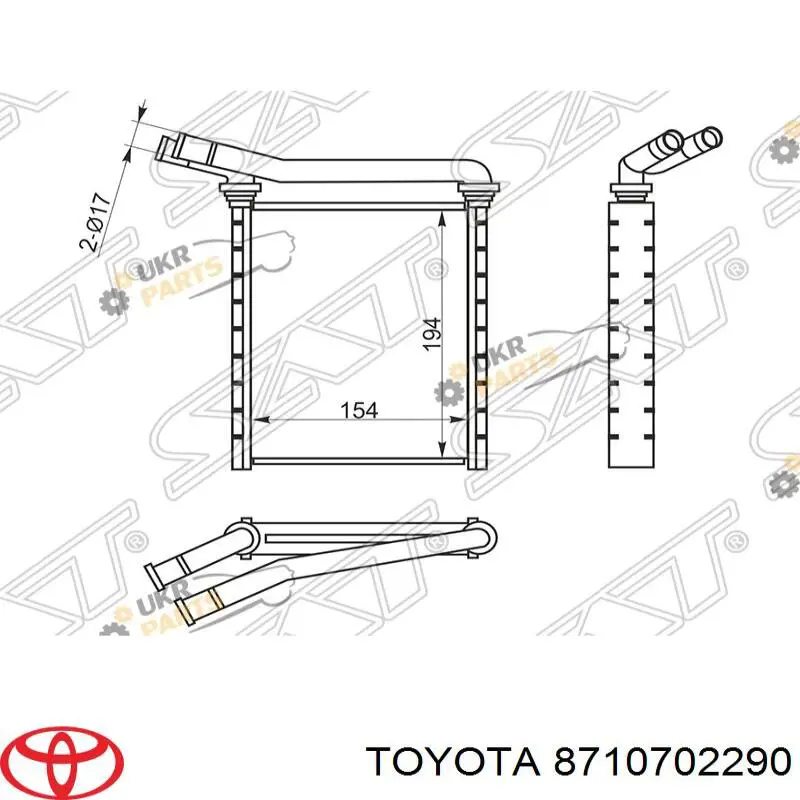 Radiador de calefacción para Toyota FORTUNER (N5, N6)