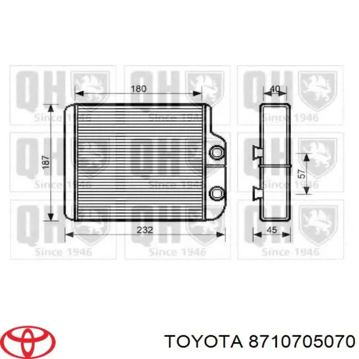 8710705070 Toyota radiador calefacción