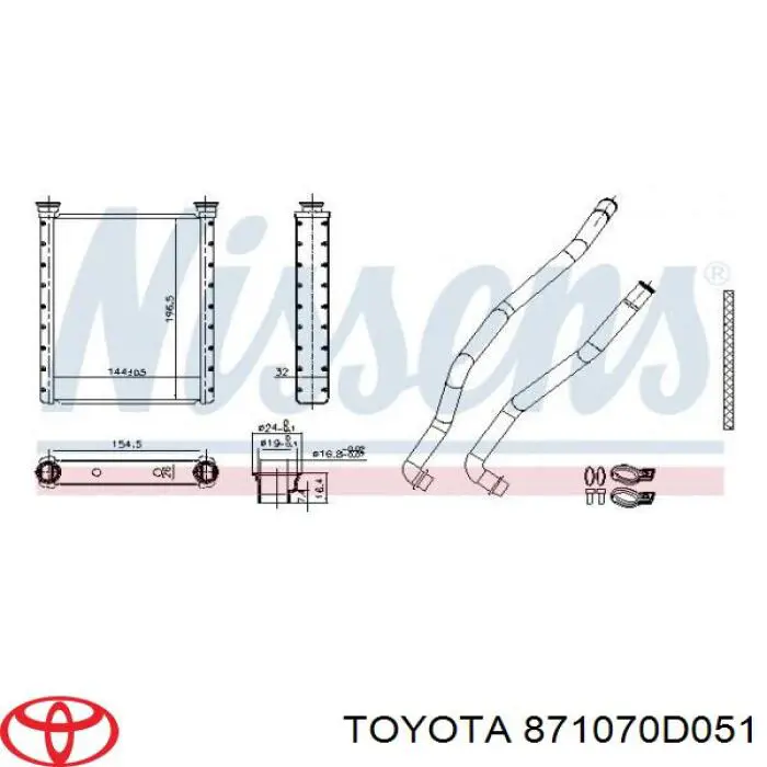 Comprar 871070D051 Toyota Radiador calefacción