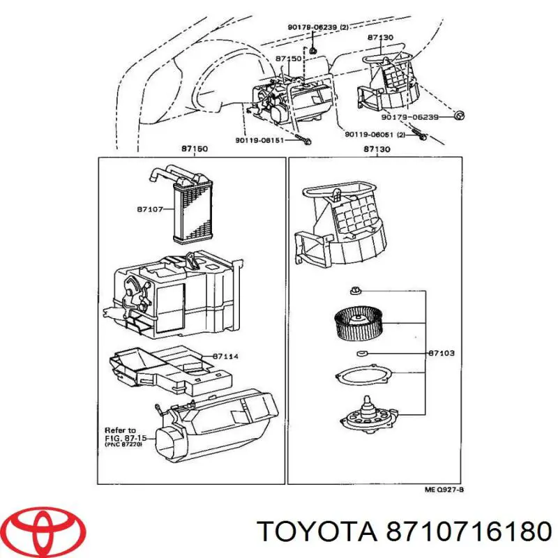 Radiador de calefacción para Toyota Starlet (P8)