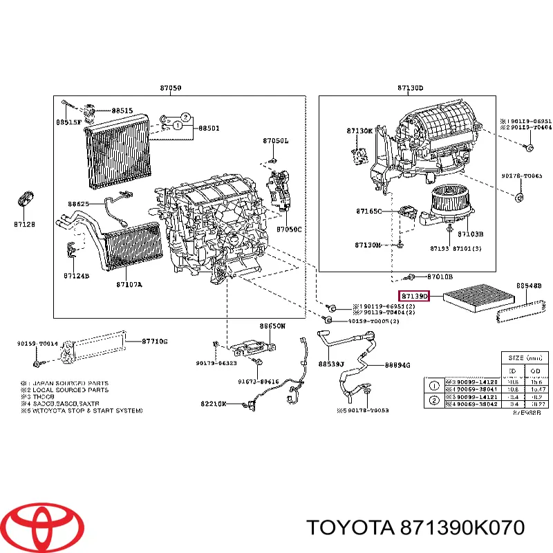 Comprar 871390K070 Toyota Filtro de aire del habitáculo