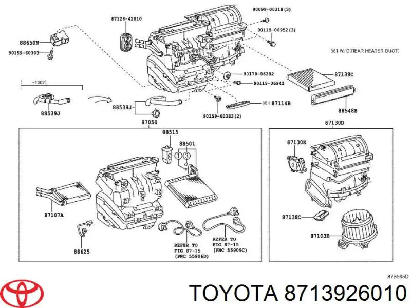 Filtro de habitáculo 8713926010 Toyota