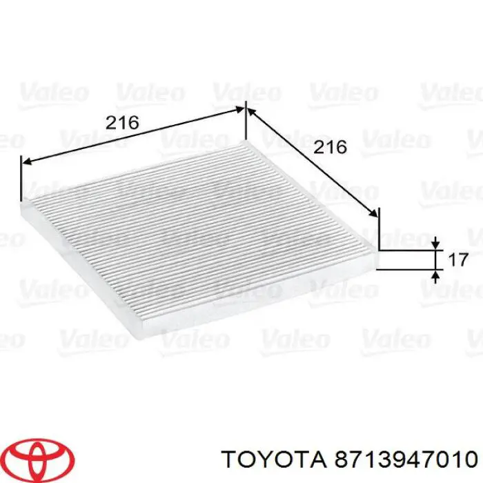 8713947010 Toyota filtro habitáculo