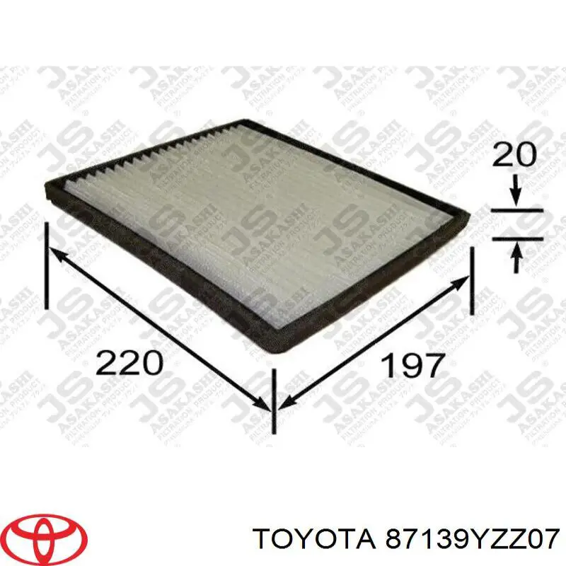 87139YZZ07 Toyota filtro habitáculo