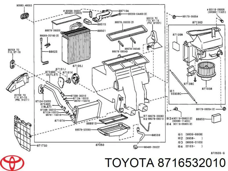 8716532010 Toyota resistencia de calefacción