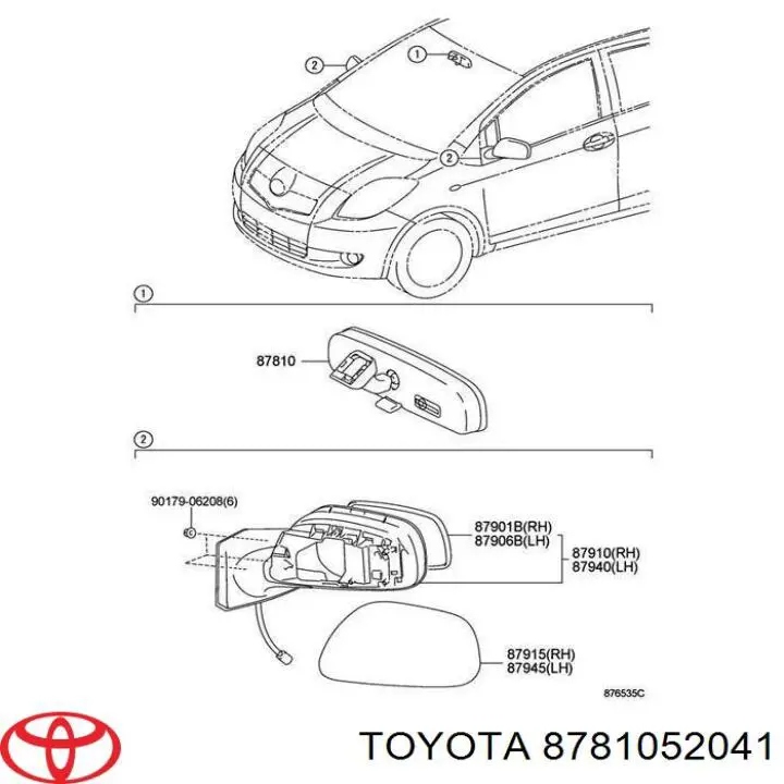 Comprar 8781052041 Toyota Espejo interior