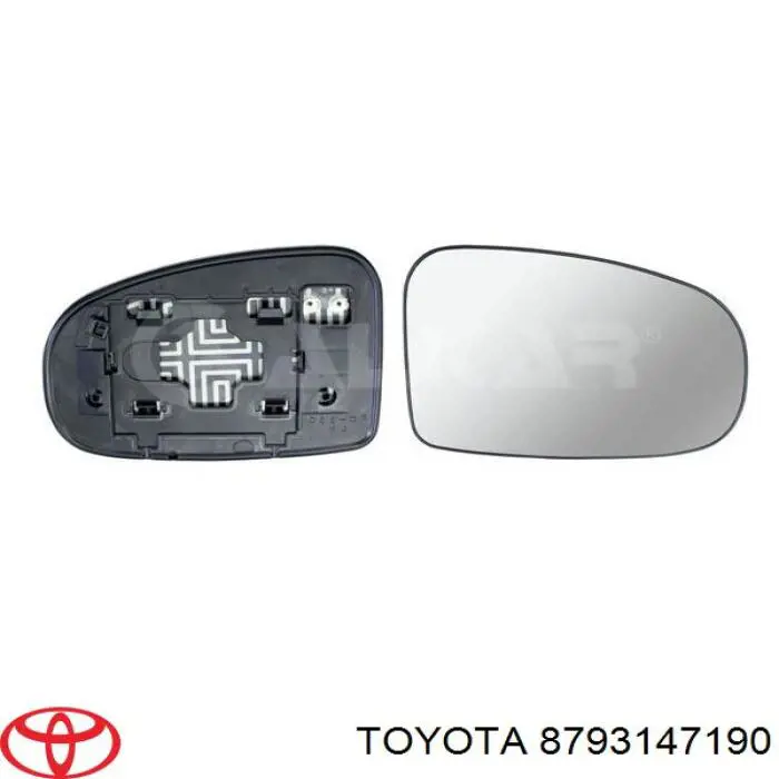 Comprar 8793147190 Toyota Cristal de espejo retrovisor derecho