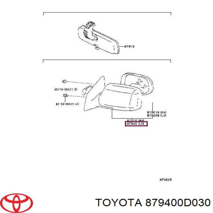 Retrovisor izquierdo Toyota Yaris P10