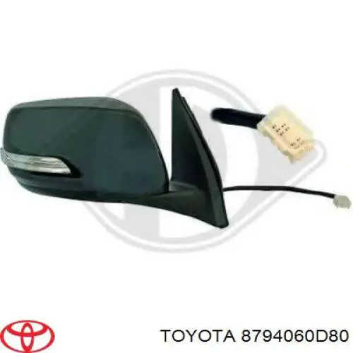 8794060D80 Toyota espejo retrovisor izquierdo