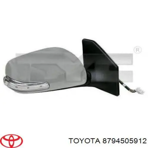 8794505912 Toyota cubierta de espejo retrovisor izquierdo