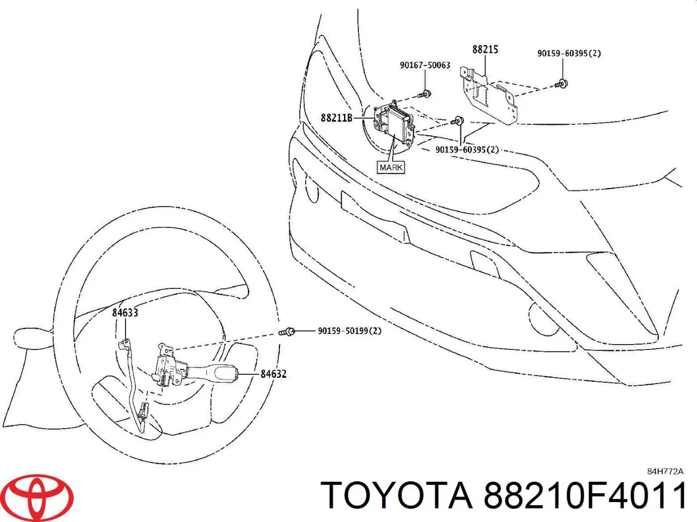 Sensor de distancia por radar Toyota 88210F4011 precio, desde 182,95 EUR