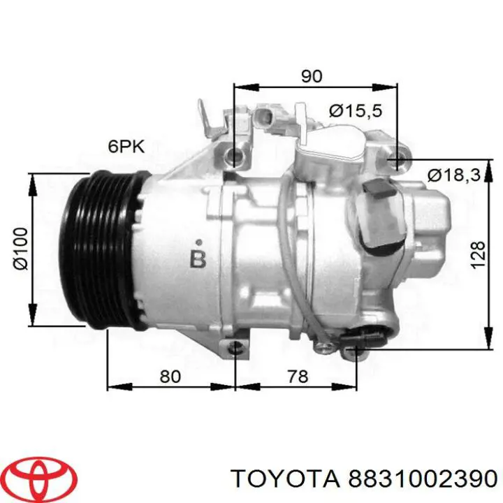 Compresor de ac Toyota 8831002390