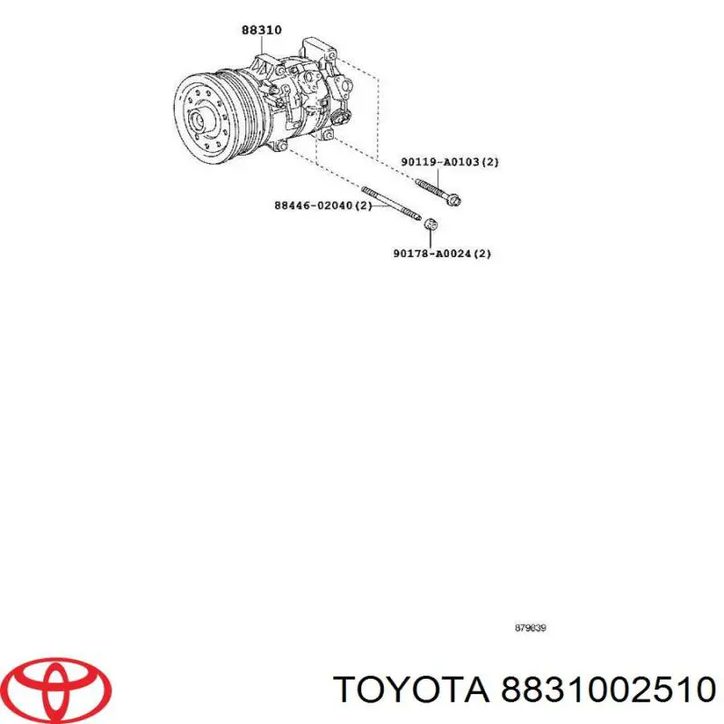 8831002510 Toyota compresor de aire acondicionado