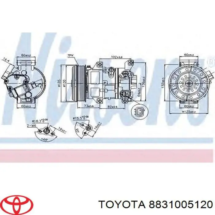 Compresor de aire acondicionado 8831005120 Toyota