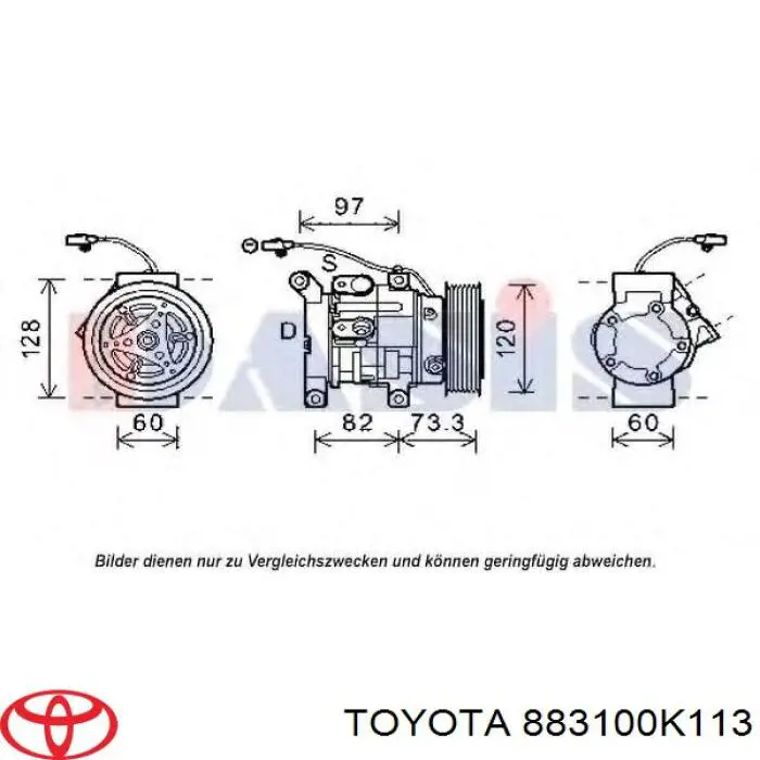 Compresor de aire acondicionado 883100K114 Toyota