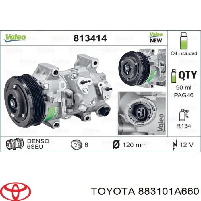 883101A660 Toyota compresor de aire acondicionado