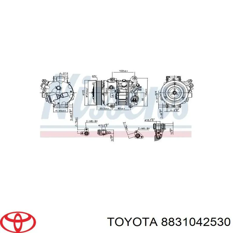 8831042530 Toyota compresor de aire acondicionado