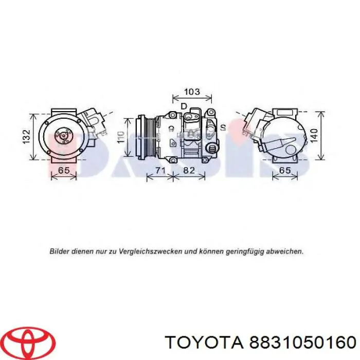 8831050160 Toyota compresor de aire acondicionado