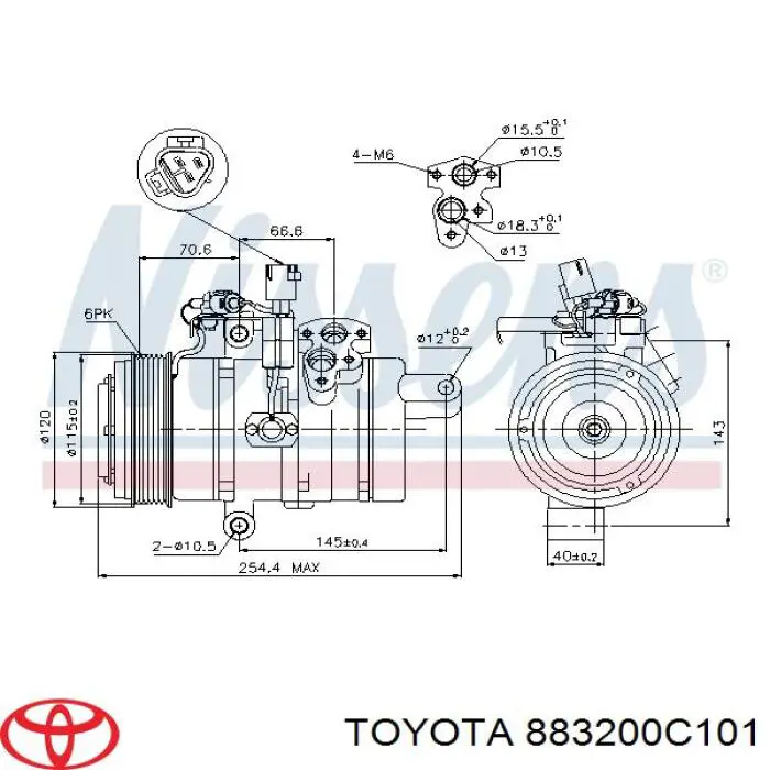 883206A110 Toyota compresor de aire acondicionado
