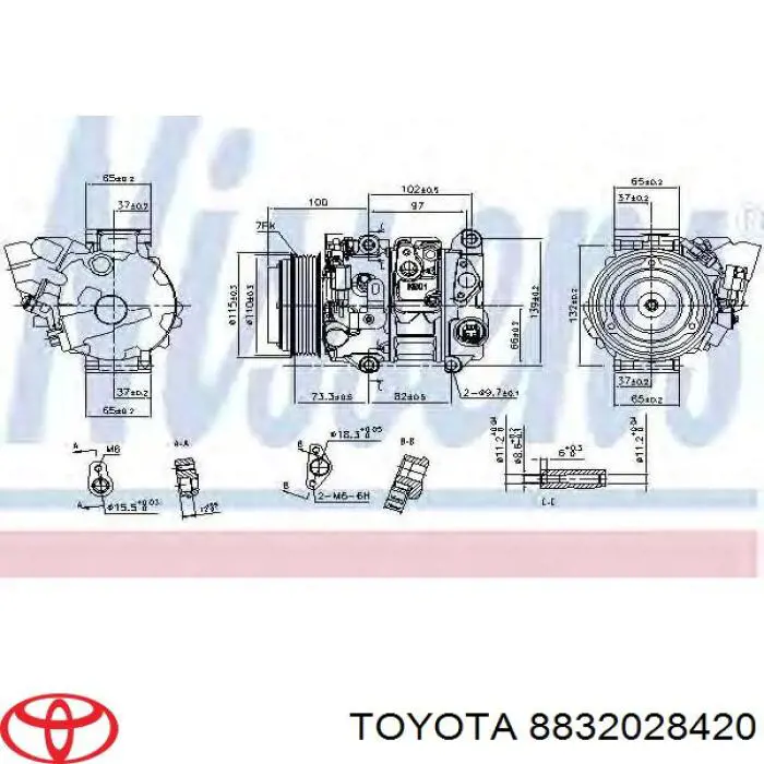 8832028420 Toyota compresor de aire acondicionado