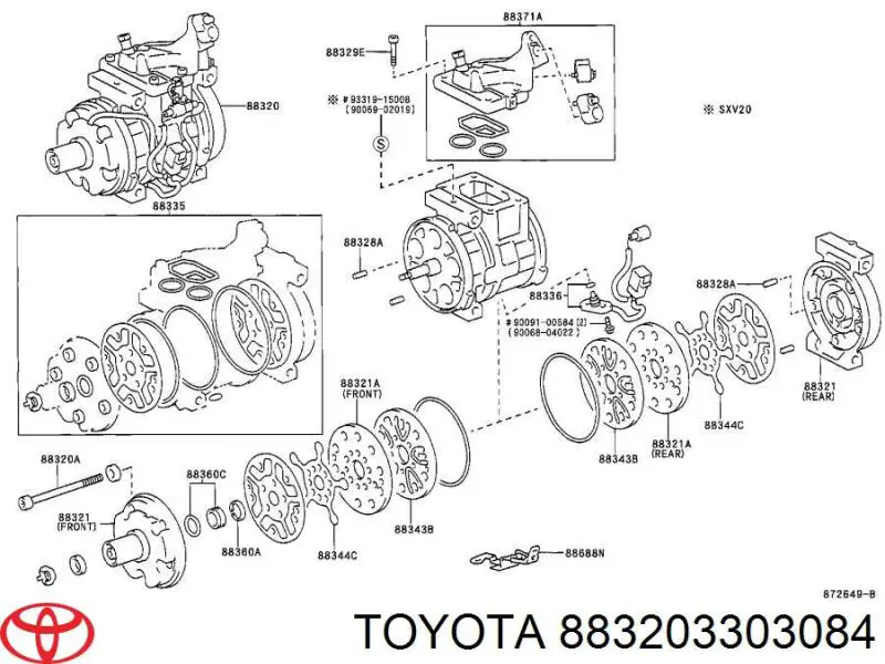 883203303084 Toyota compresor de aire acondicionado