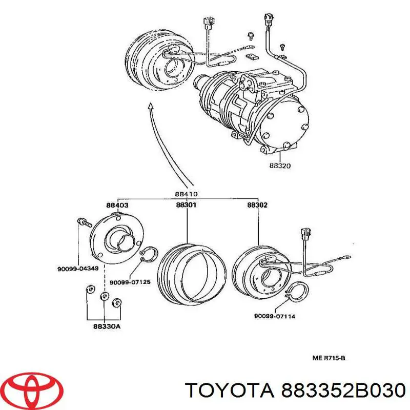 Kit de reparación de compresor, aire acondicionado para Toyota Hilux (N)