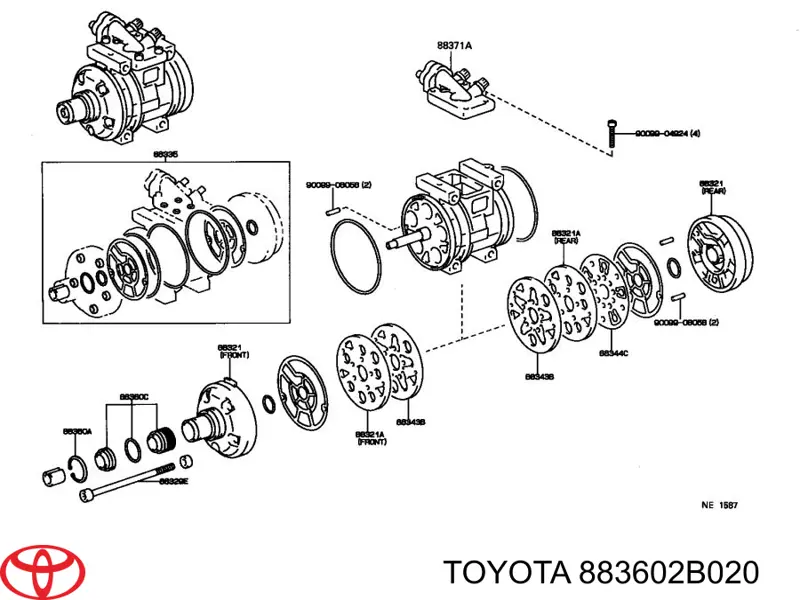 Comprar Kit de reparación de compresor de aire acondicionado Toyota Avensis I T22