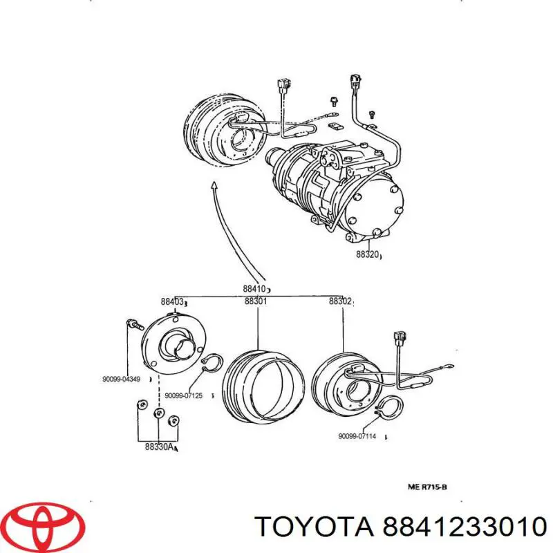 Polea del compresor de aire acondicionado Toyota 8841233010 precio, desde  