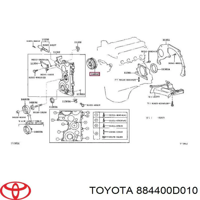 Comprar 884400D010 Toyota Polea inversión/guía, correa poli V