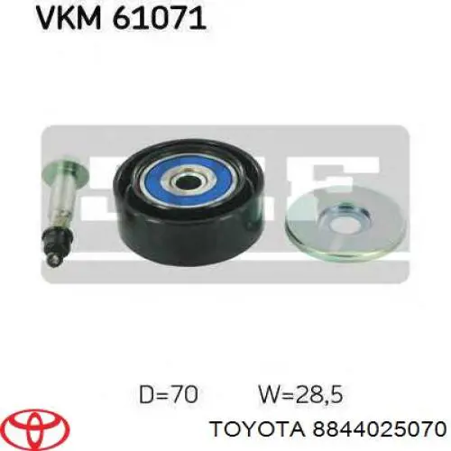 8844025070 Toyota polea inversión / guía, correa poli v