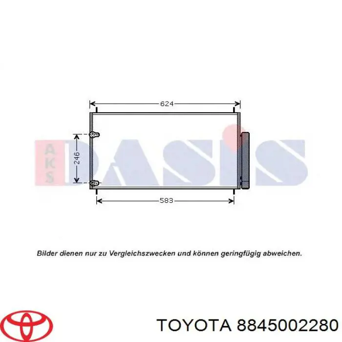 8845002280 Toyota condensador aire acondicionado