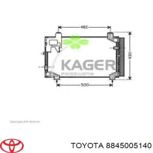 Comprar 8845005140 Toyota Condensador de aire acondicionado