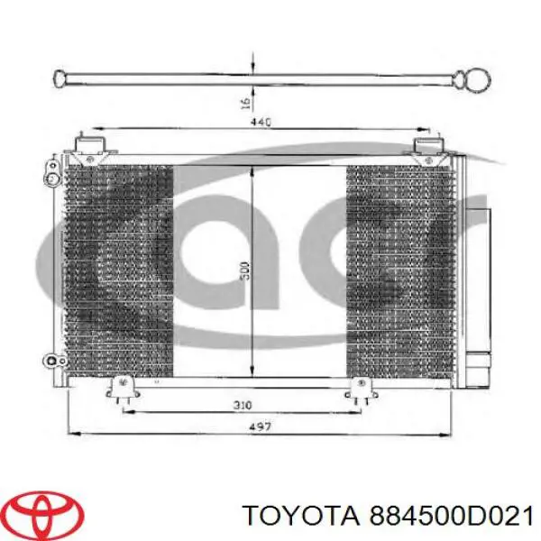 Condensador aire acondicionado 884500D021 Toyota