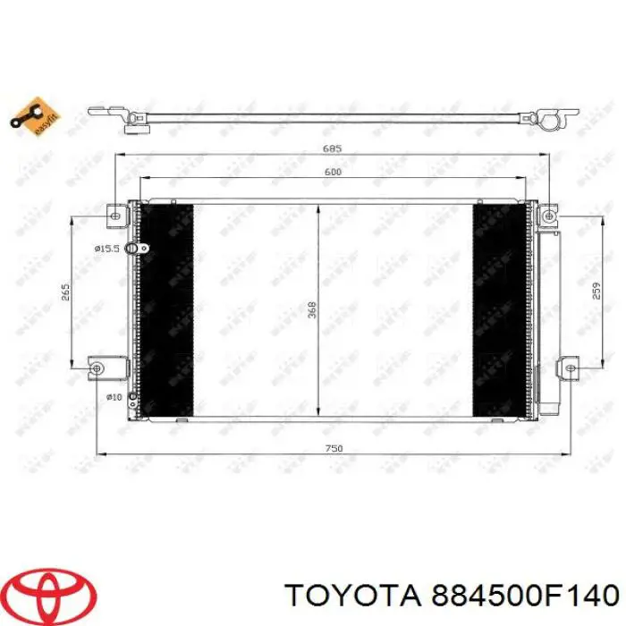 Aire acondicionado capacitor Toyota 884500F140 precio, desde 101,09 EUR