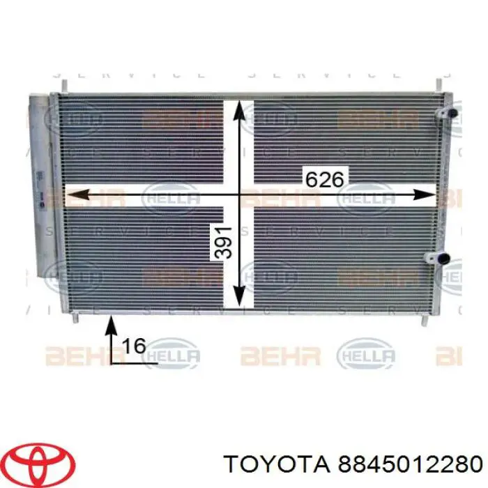 Condensador aire acondicionado 8845012280 Toyota