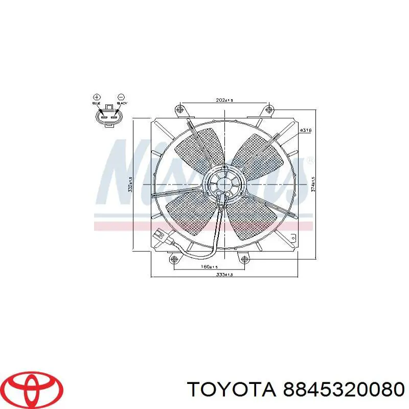 Difusor del radiador del aire acondicionado con ventilador y motor Toyota 8845320080 precio, desde 116,66 EUR