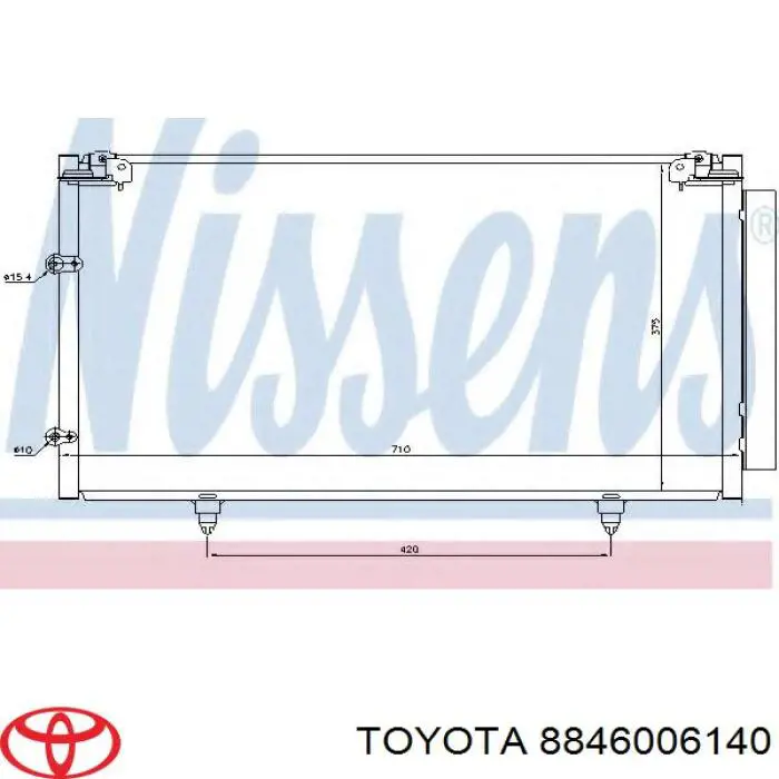 8846006140 Toyota condensador aire acondicionado