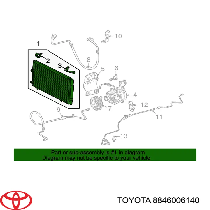 Comprar 8846006140 Toyota Condensador de aire acondicionado