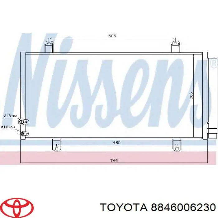 8846006230 Toyota condensador aire acondicionado