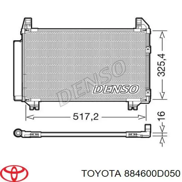 Aire acondicionado capacitor Toyota 884600D050 precio, desde 88,57 EUR