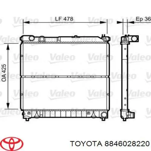 8846028220 Toyota condensador aire acondicionado