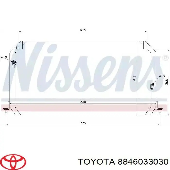 Radiador de aire acondicionado para Toyota Camry (V10)