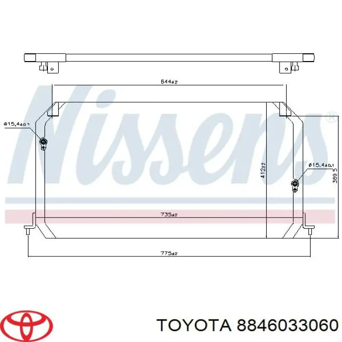 8846033060 Toyota condensador aire acondicionado