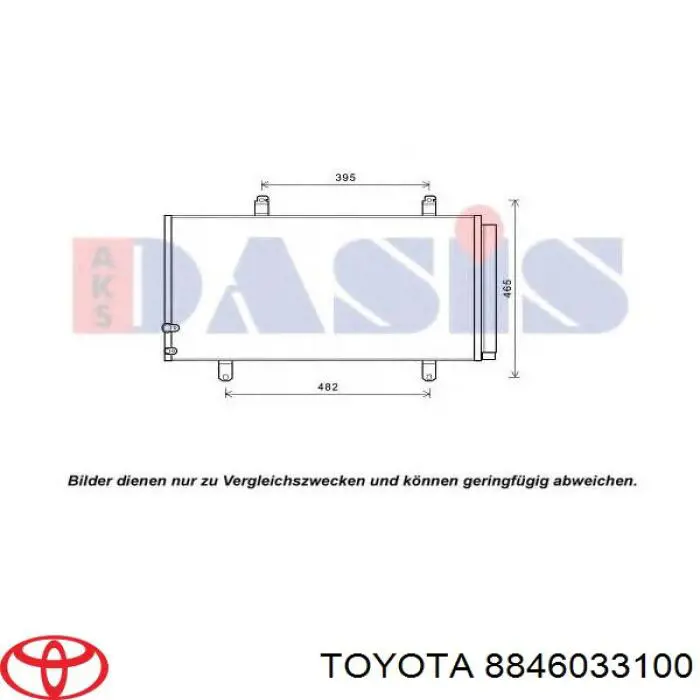 8846033100 Toyota condensador aire acondicionado