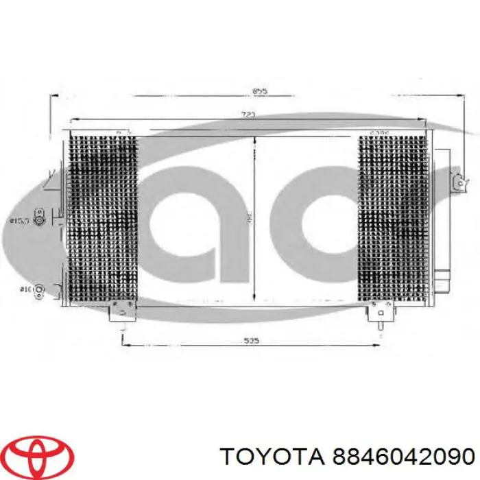 8846042090 Toyota condensador aire acondicionado