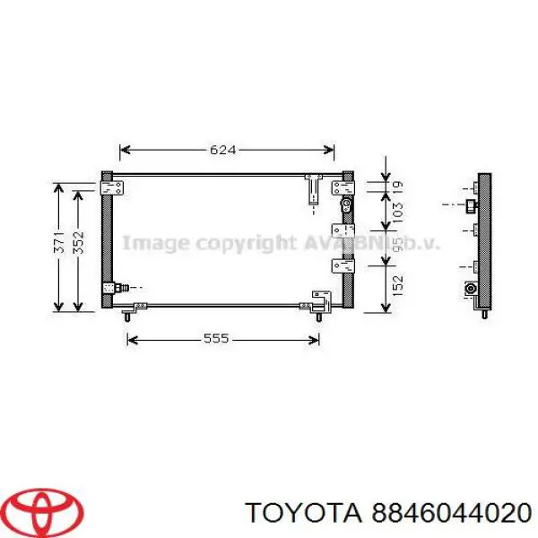 8846044050 Toyota condensador aire acondicionado