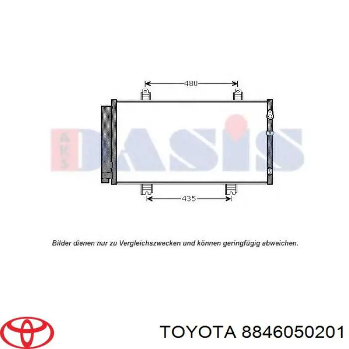 8846050201 Toyota condensador aire acondicionado