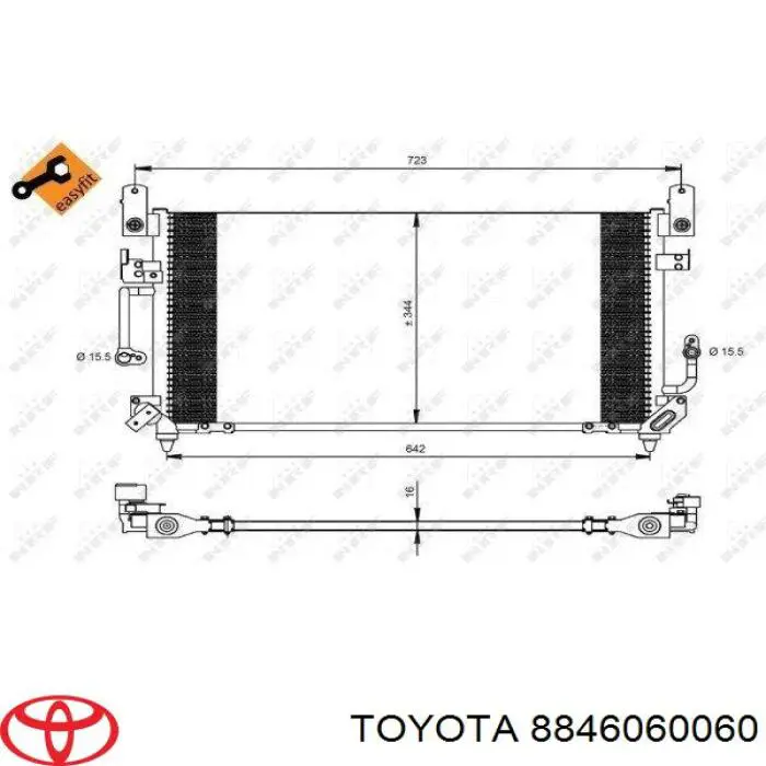 8846060060 Toyota condensador aire acondicionado